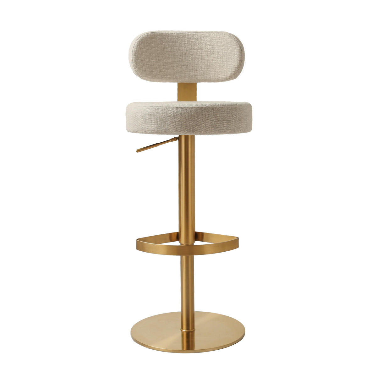 Primrose Cream Textured Performance Fabric Adjustable Stool by TOV Furniture – photo 3 of 10