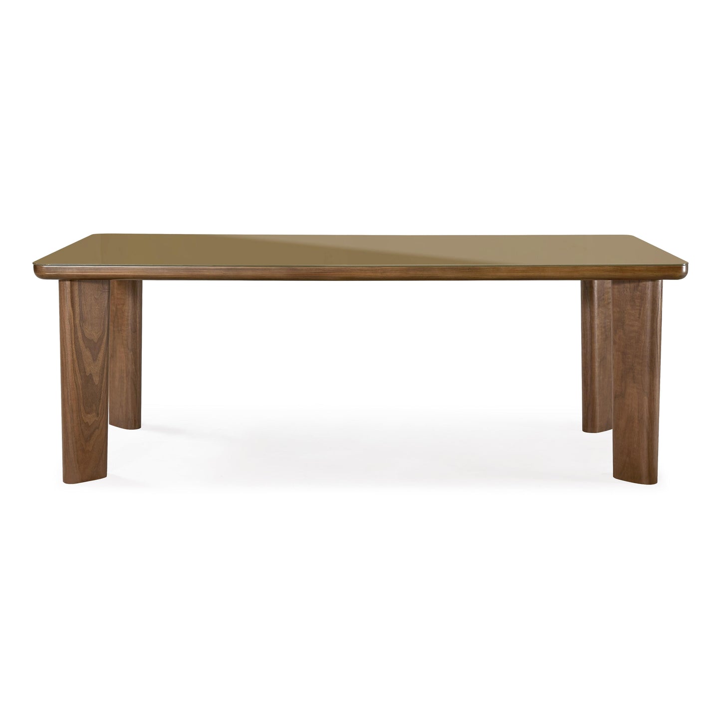 Oani 83 Walnut And Glass Rectangular Dining Table by TOV D69236