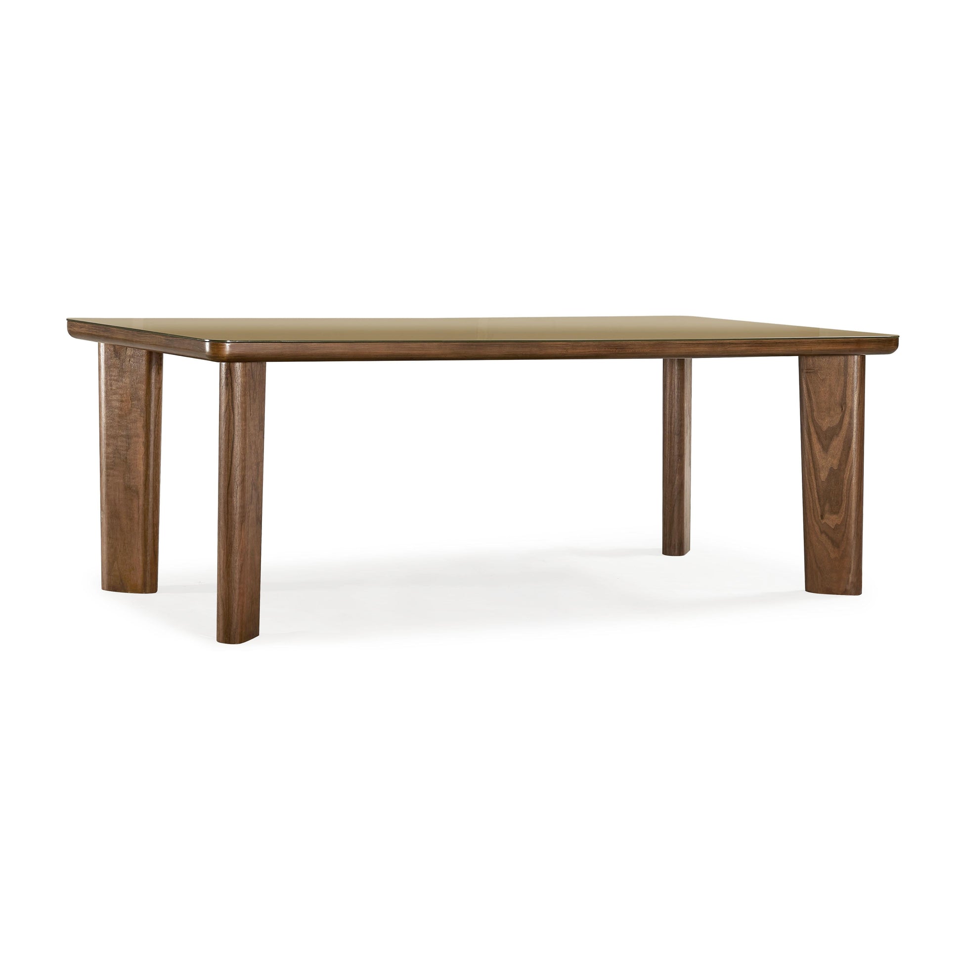 Oani 83 Walnut And Glass Rectangular Dining Table by TOV D69236