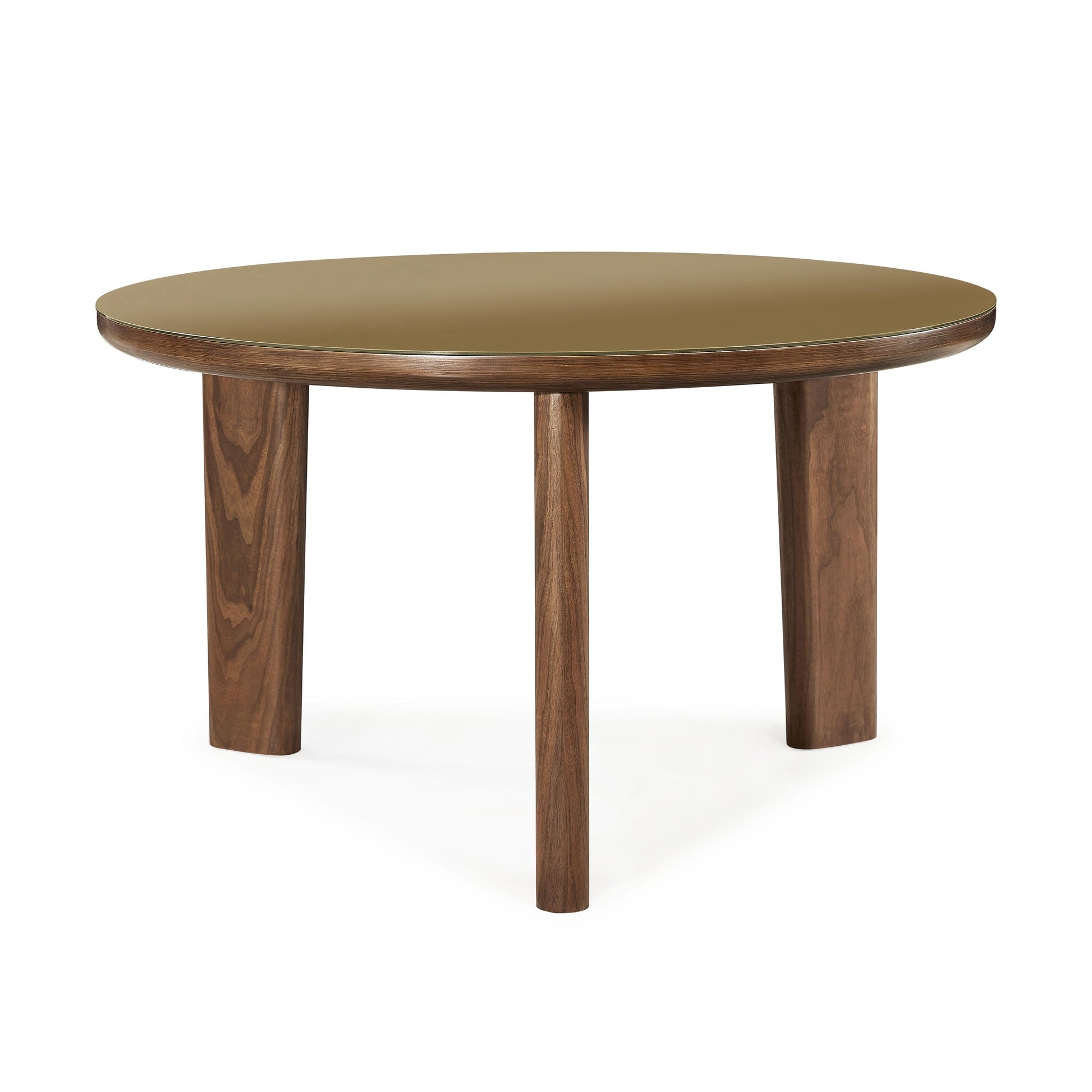 Oani 51 Walnut And Glass Round Dining Table by TOV D69237