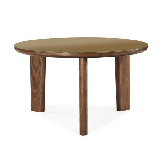Oani 51 Walnut And Glass Round Dining Table by TOV D69237