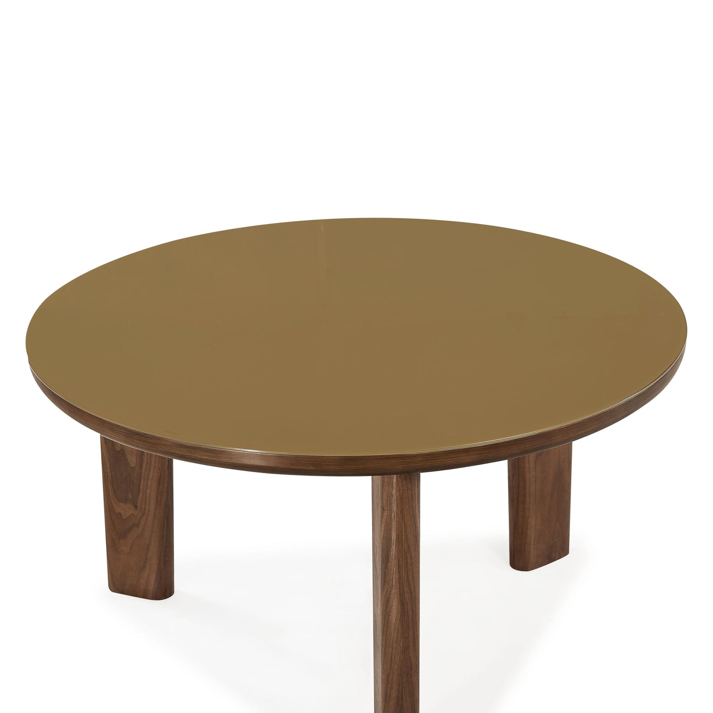 Oani 51 Walnut And Glass Round Dining Table by TOV D69237