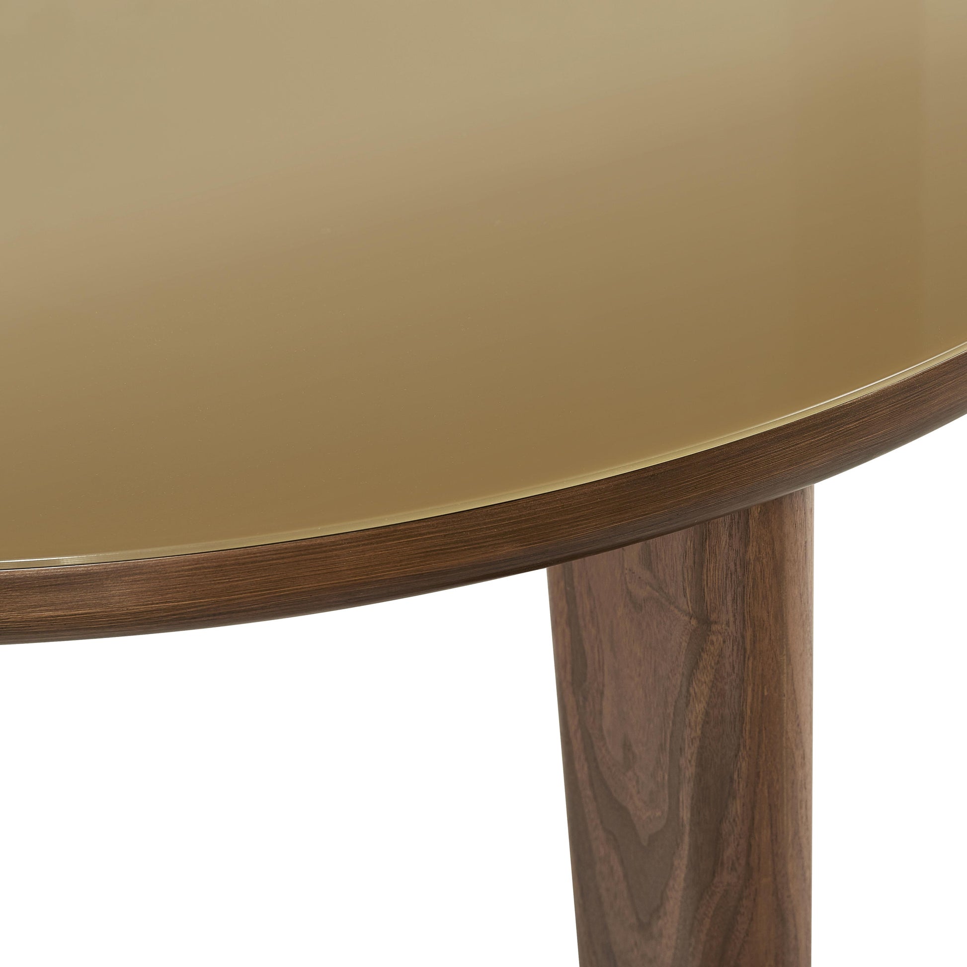 Oani 51 Walnut And Glass Round Dining Table by TOV D69237