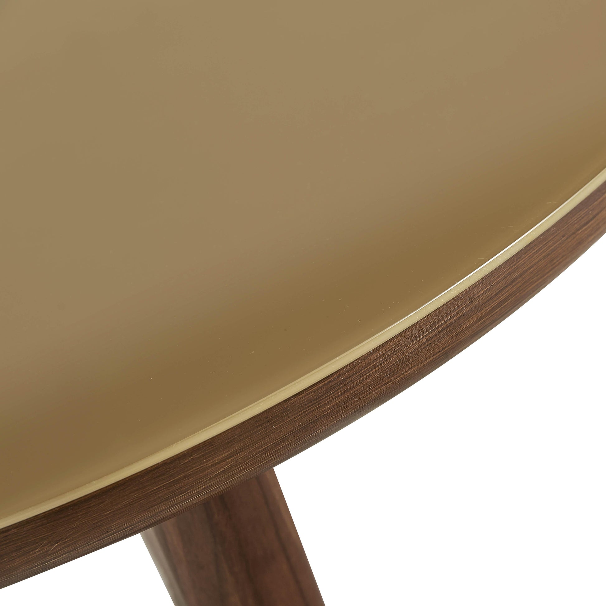 Oani 51 Walnut And Glass Round Dining Table by TOV D69237