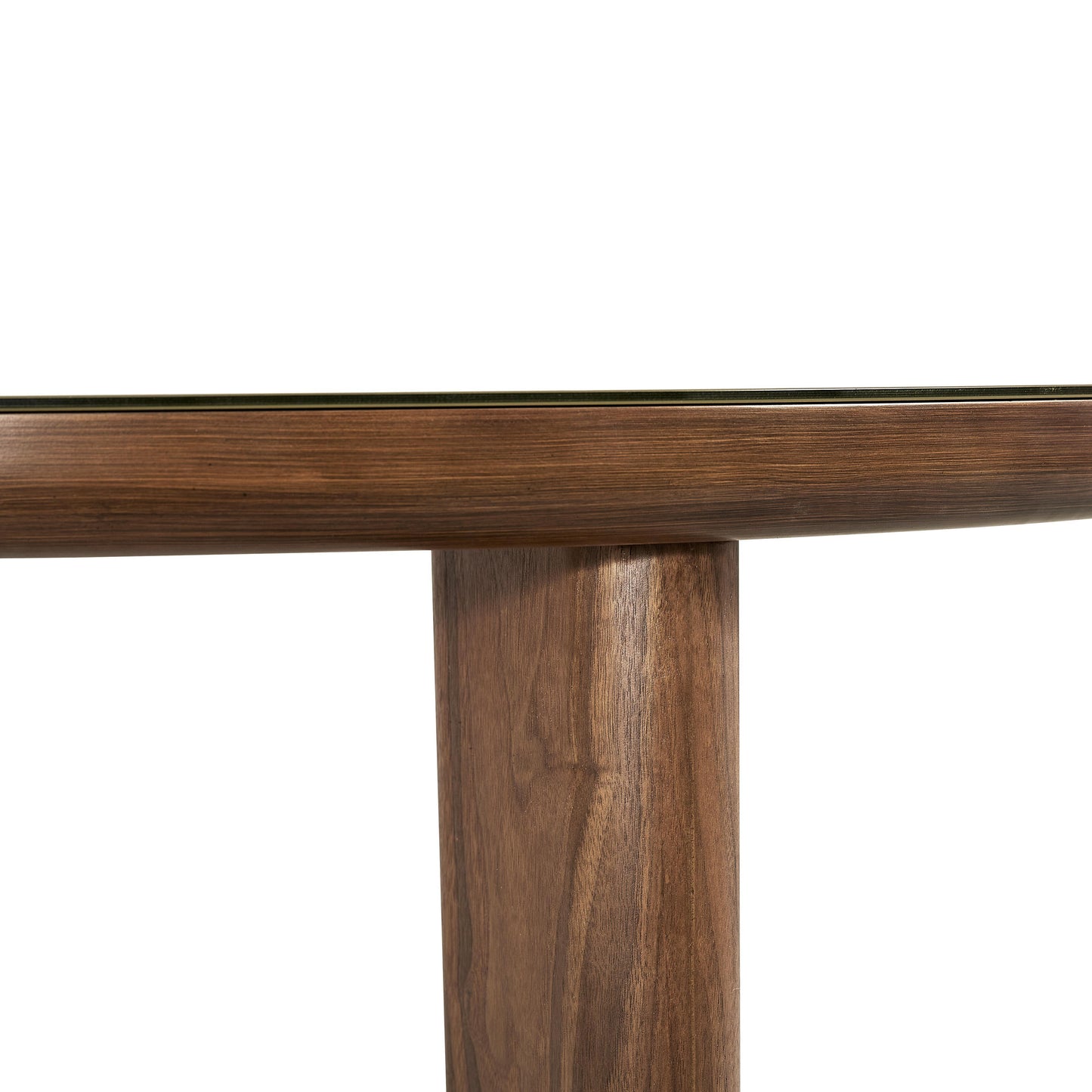 Oani 51 Walnut And Glass Round Dining Table by TOV D69237