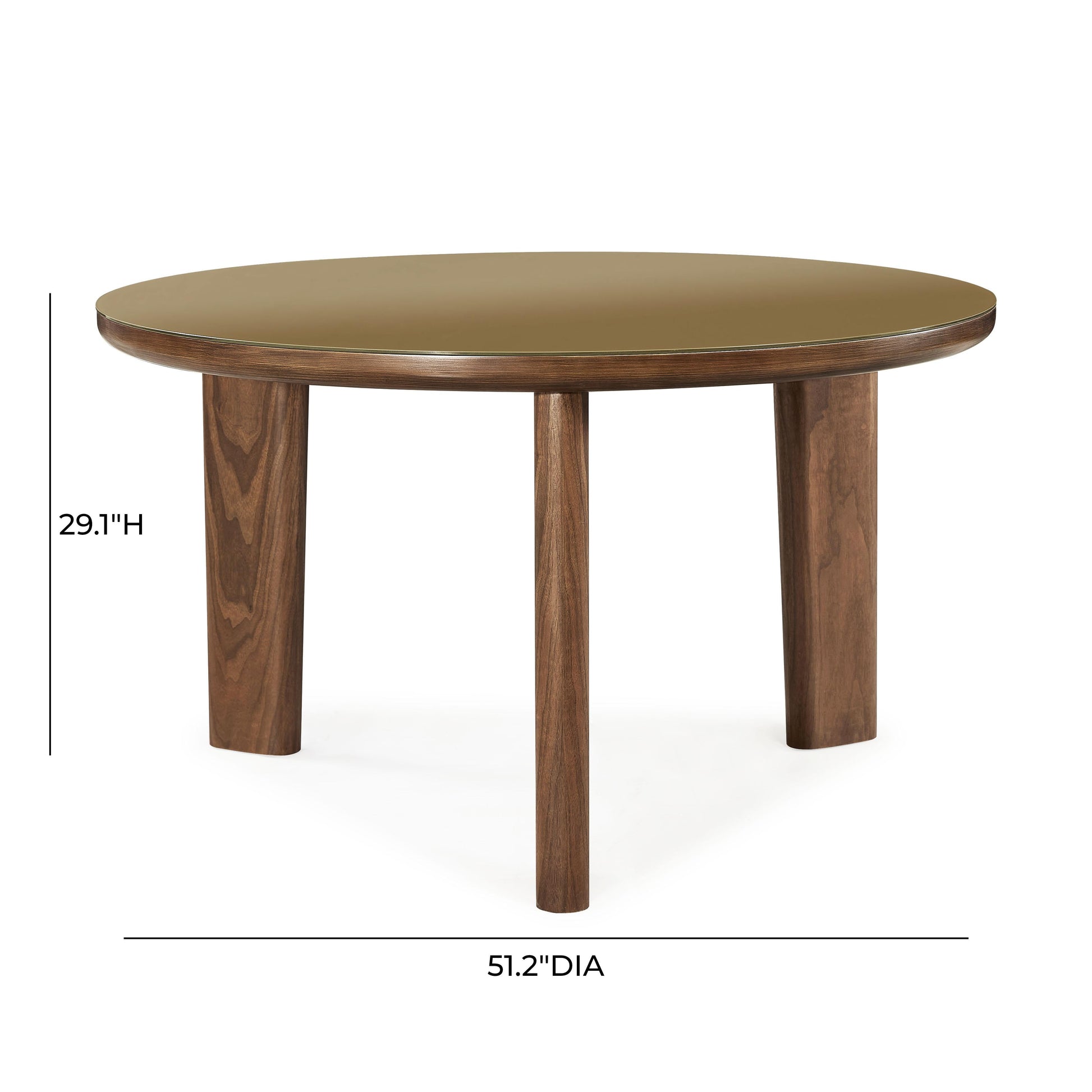 Oani 51 Walnut And Glass Round Dining Table by TOV D69237