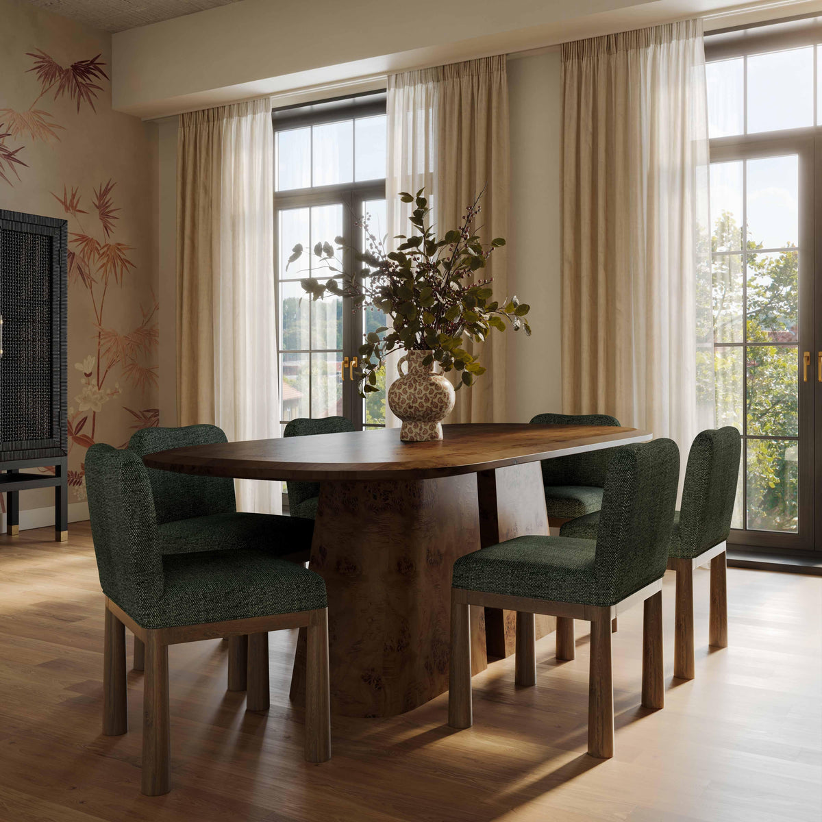 Tiara Forest Green Performance Basketweave Fabric Dining Chair by TOV Furniture – photo 2 of 7