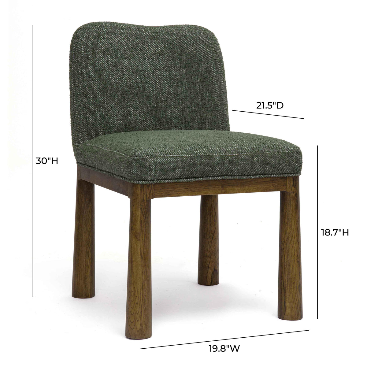 Tiara Forest Green Performance Basketweave Fabric Dining Chair by TOV Furniture – photo 6 of 7