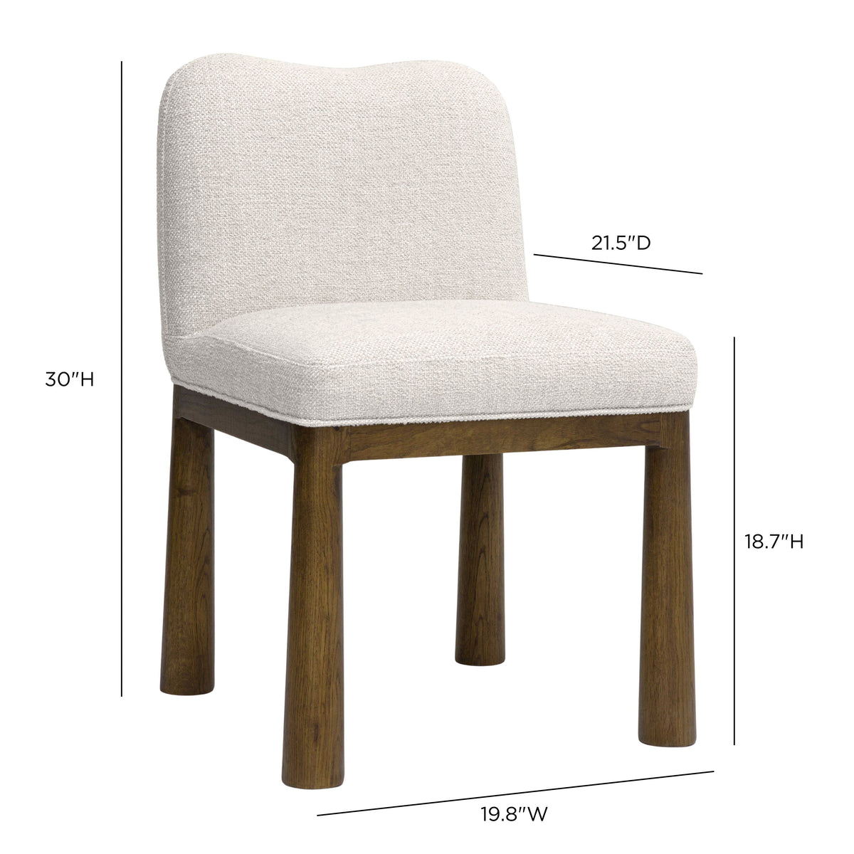 Tiara Cream Performance Basketweave Fabric Dining Chair by TOV Furniture – photo 6 of 7