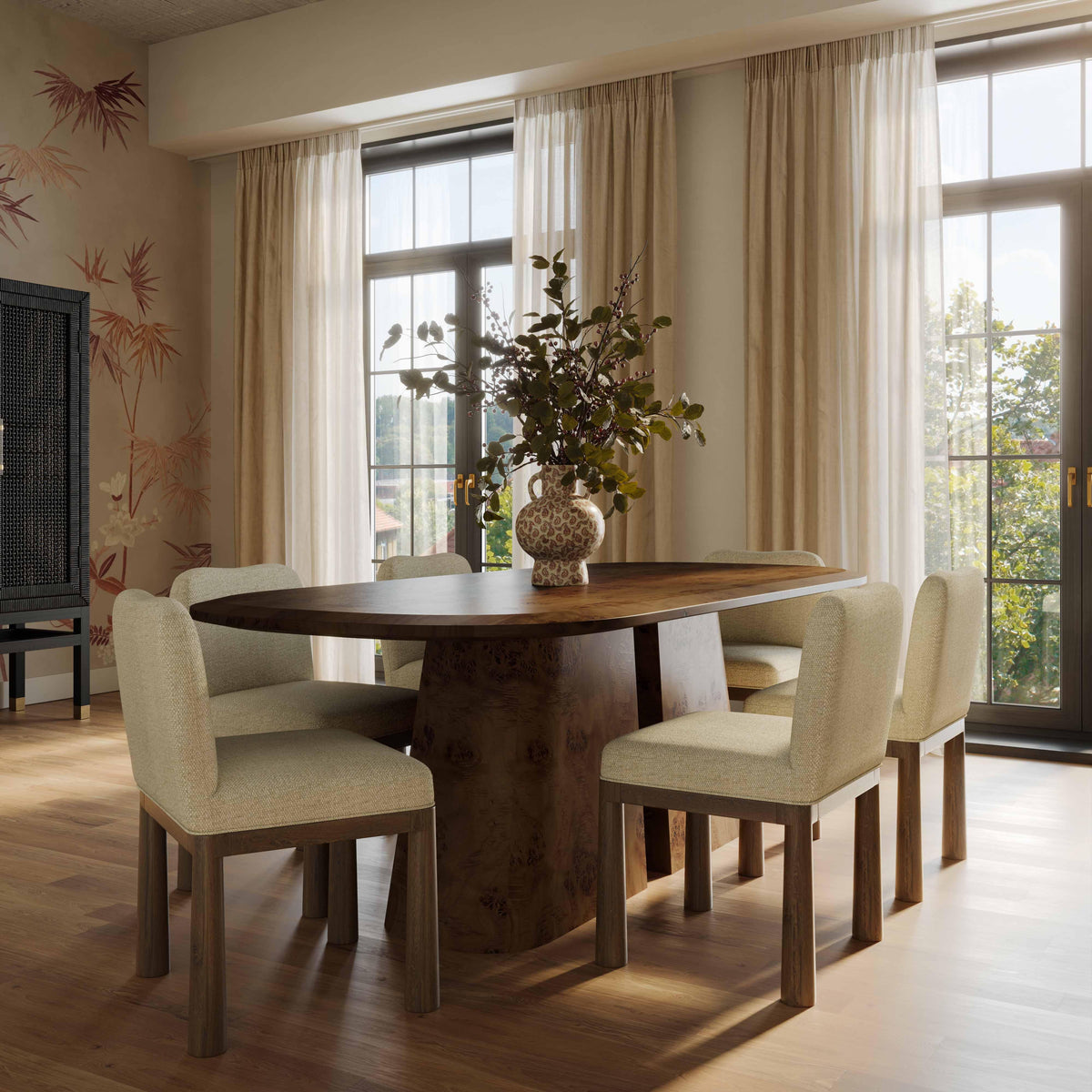 Tiara Cream Performance Basketweave Fabric Dining Chair by TOV Furniture – photo 2 of 7