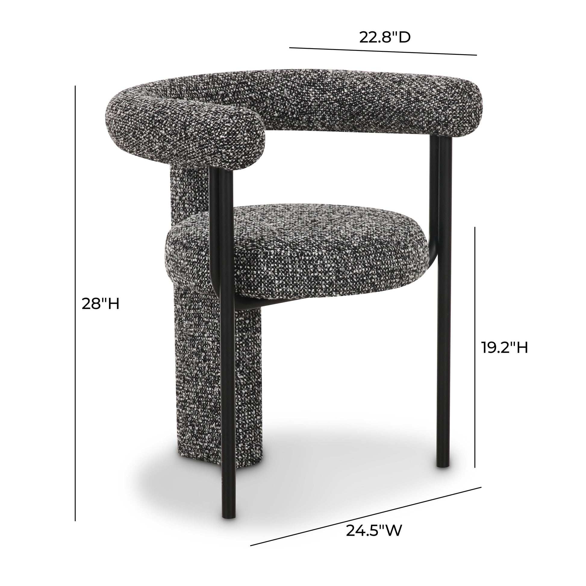 Synn Black Performance Boucle Dining Chair by TOV D69258