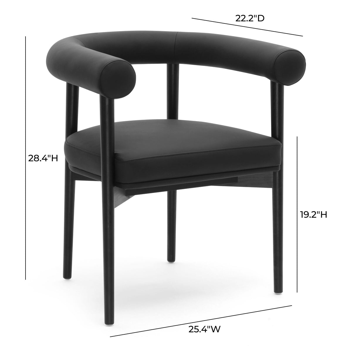 Spara Black Performance Vegan Leather Dining Chair by TOV Furniture – photo 6 of 7