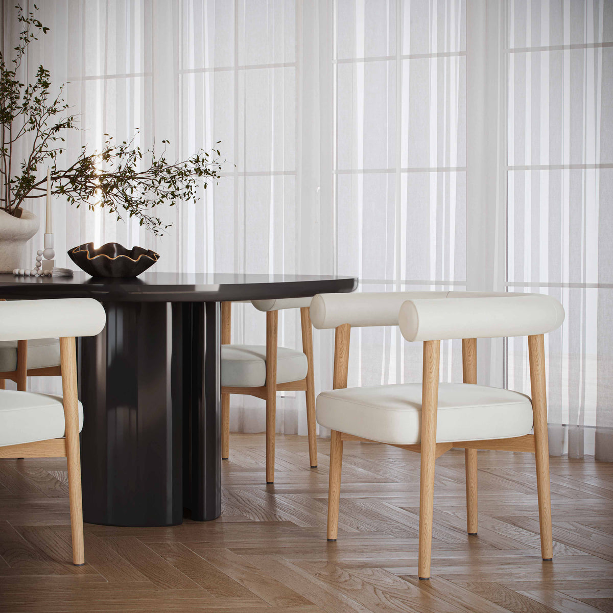 Spara White Performance Vegan Leather Dining Chair by TOV Furniture – photo 2 of 7