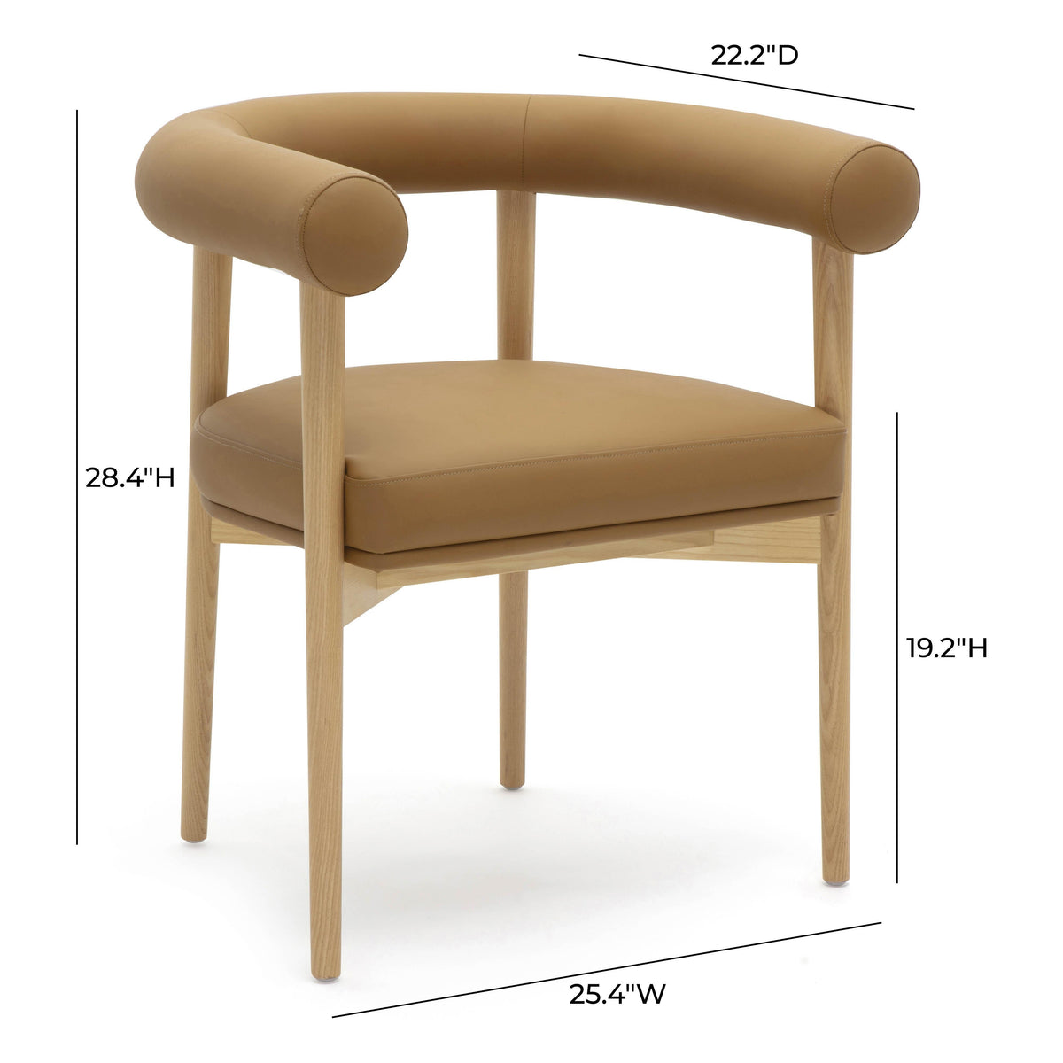 Spara Cognac Performance Vegan Leather Dining Chair by TOV Furniture – photo 6 of 7