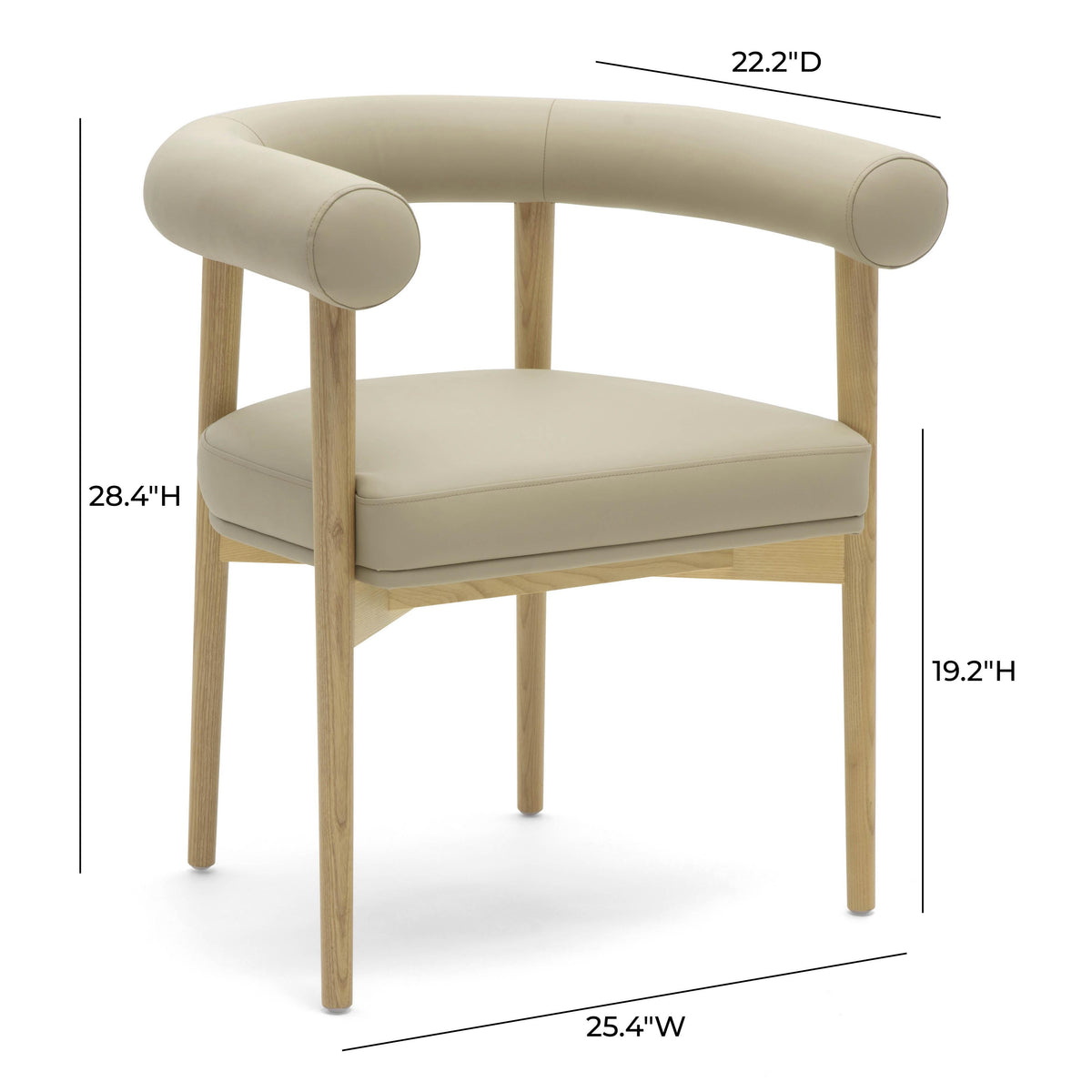 Spara Taupe Performance Vegan Leather Dining Chair by TOV Furniture – photo 6 of 7