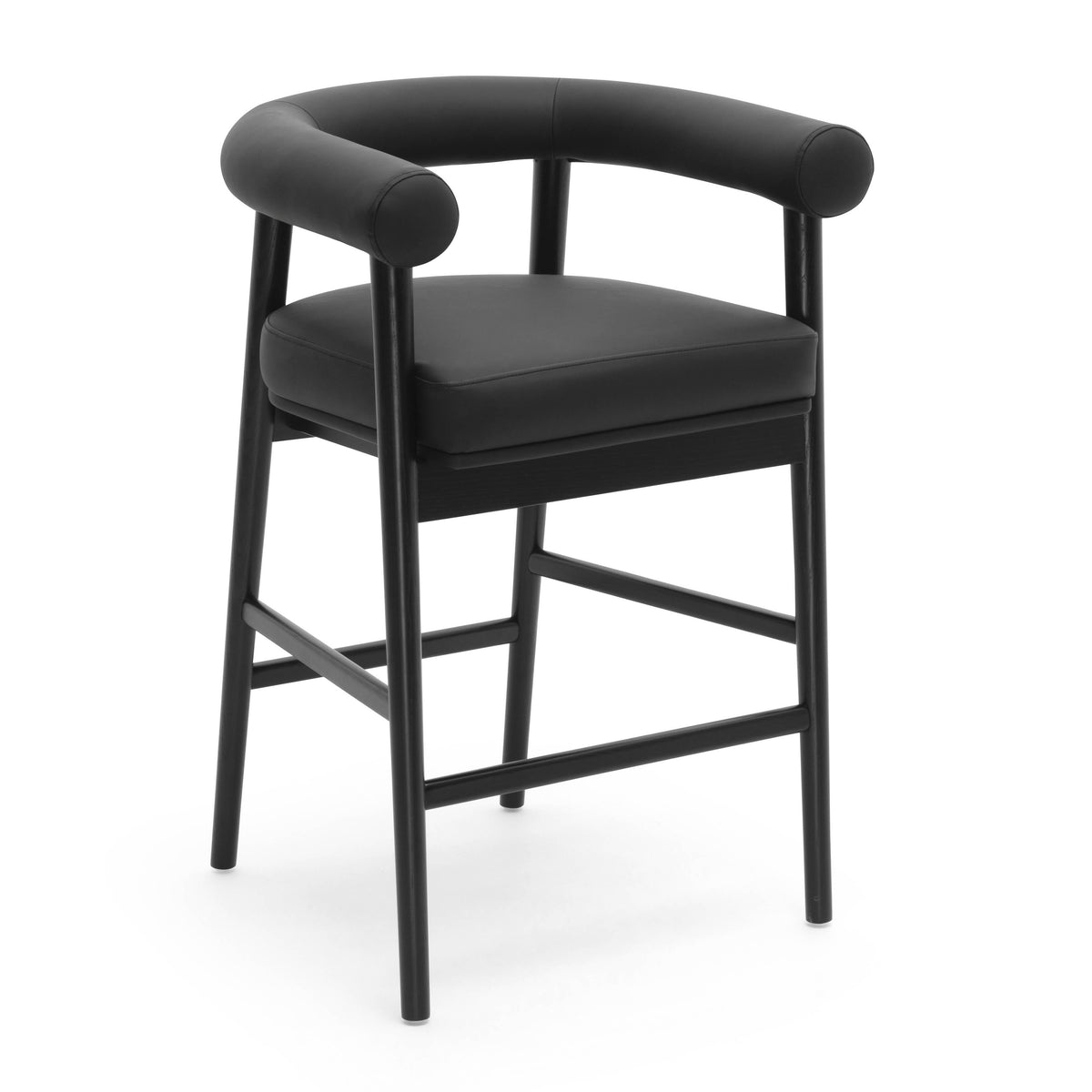 Spara Black Performance Vegan Leather Counter Stool by TOV Furniture – photo 1 of 7