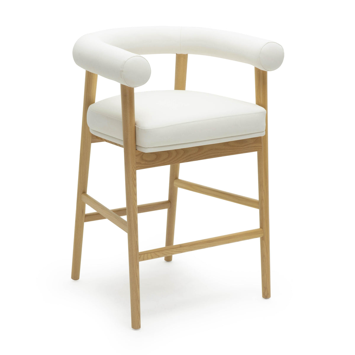 Spara White Performance Vegan Leather Counter Stool by TOV Furniture – photo 1 of 7