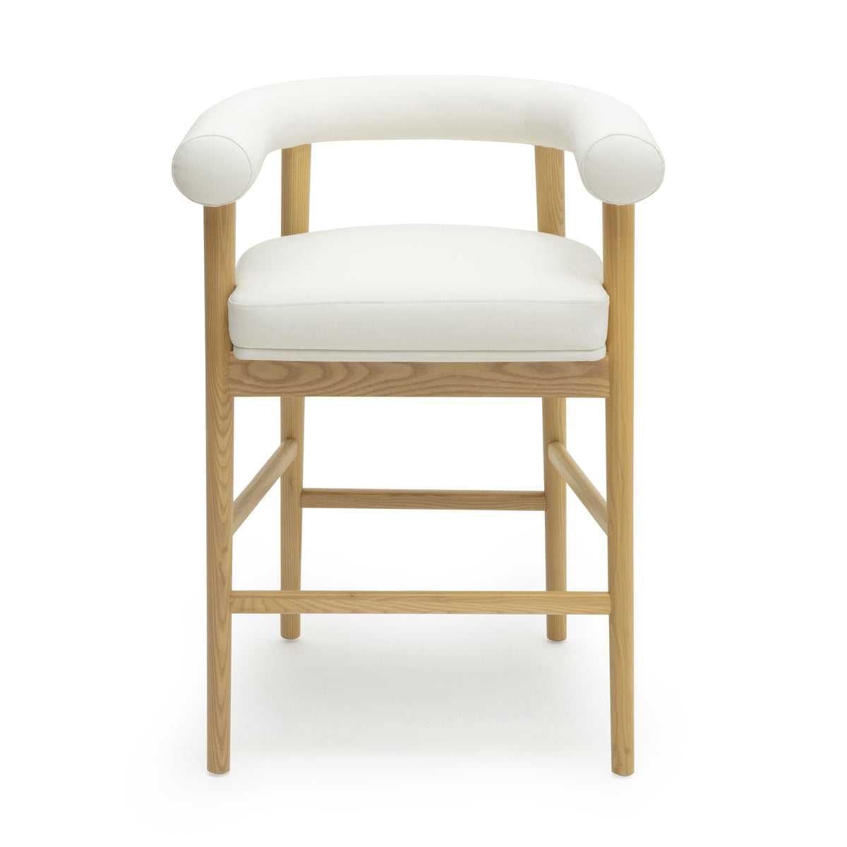 Spara White Performance Vegan Leather Counter Stool by TOV Furniture – photo 3 of 7