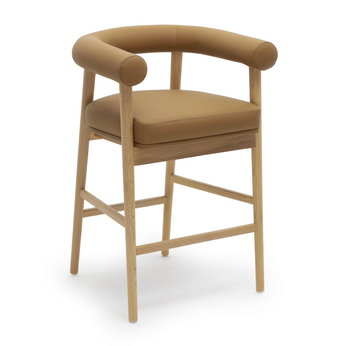 Spara Cognac Performance Vegan Leather Counter Stool by TOV Furniture – photo 1 of 7