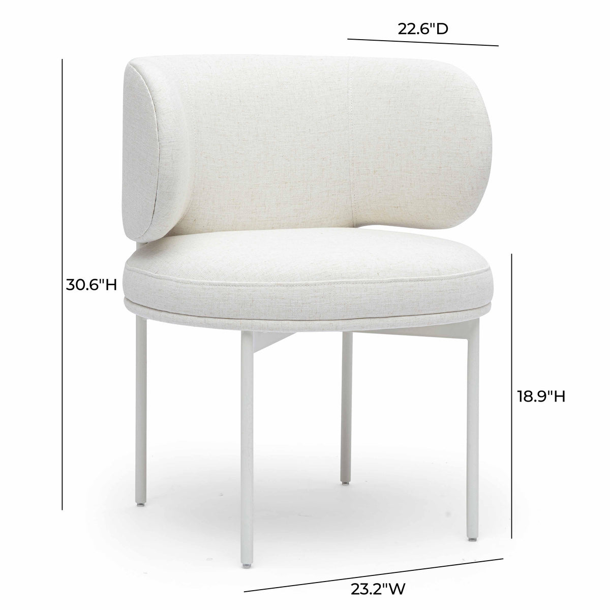 Maureen Cream Performance Upcycled Linen Dining Chair by TOV Furniture – photo 6 of 7
