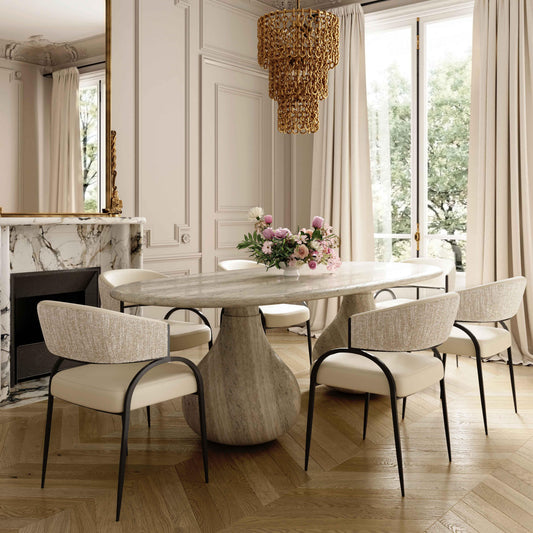 Tatum Cream 2-Tone Performance Vegan Leather Dining Chair by TOV Furniture – photo 2 of 8