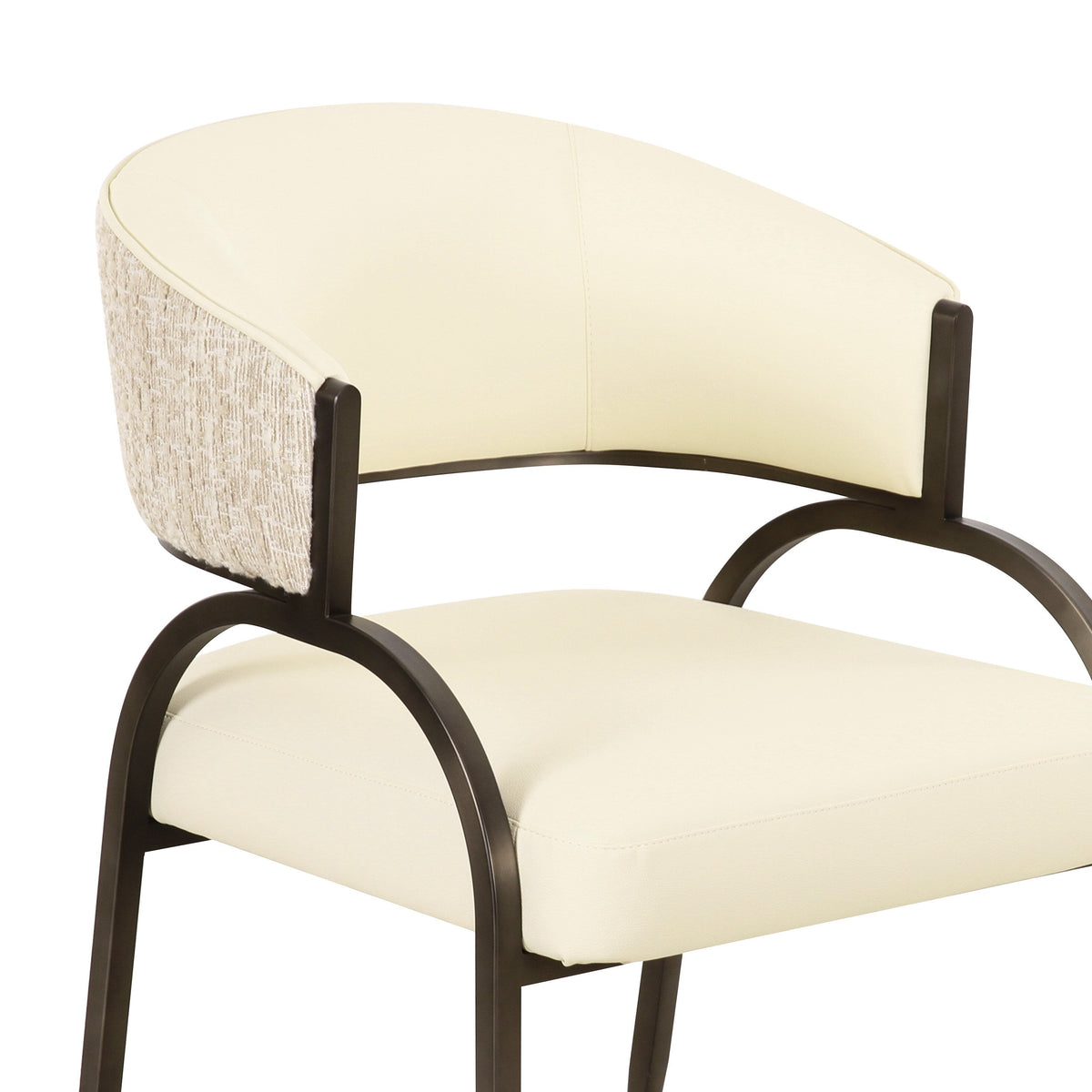 Tatum Cream 2-Tone Performance Vegan Leather Dining Chair by TOV Furniture – photo 5 of 8