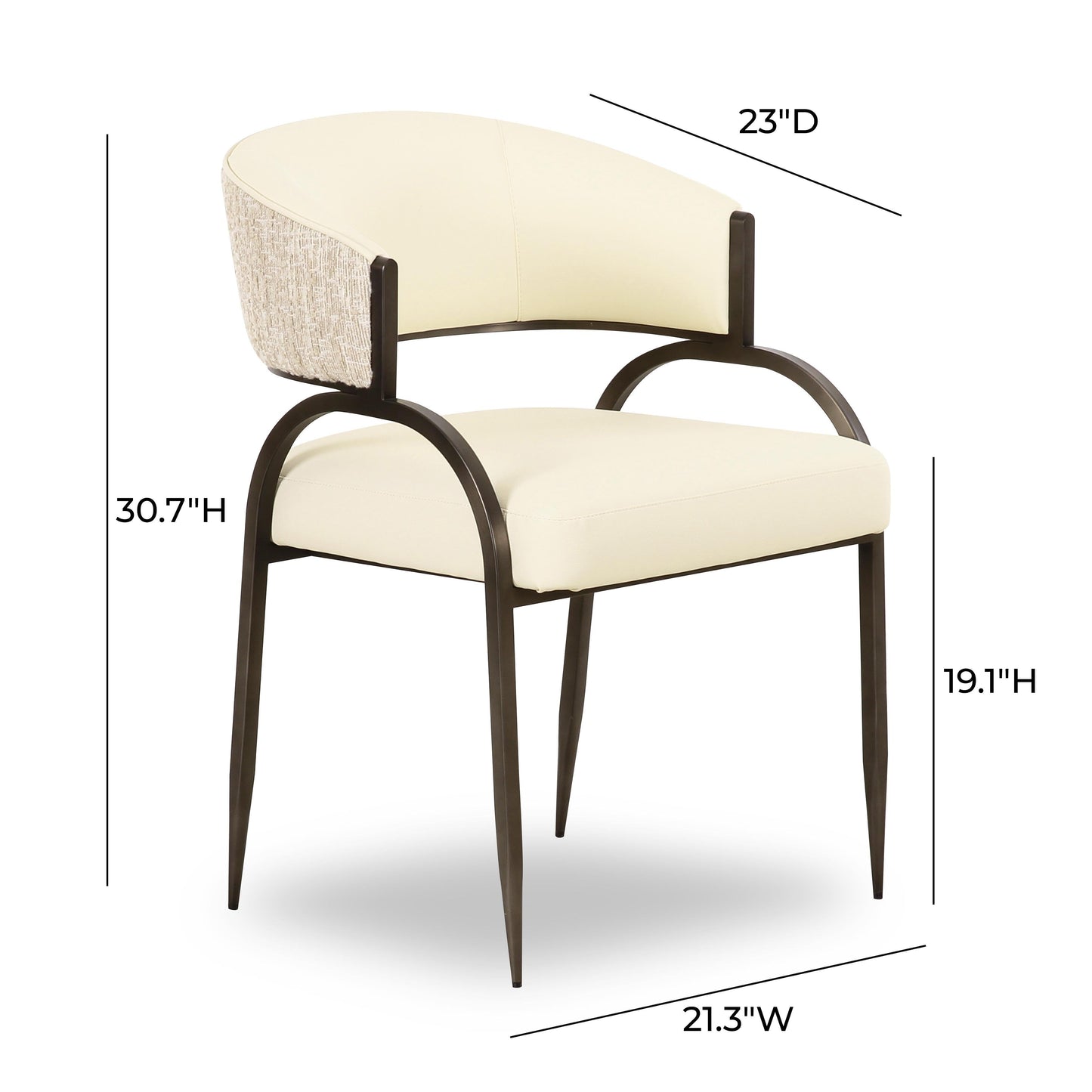 Tatum Vegan Leather 2 Tone Dining Chair by TOV D69331