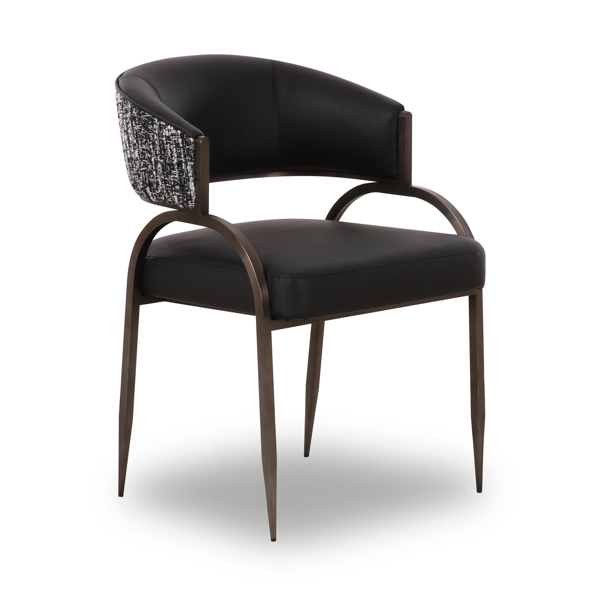Tatum Black 2-Tone Performance Vegan Leather Dining Chair by TOV Furniture – photo 1 of 7