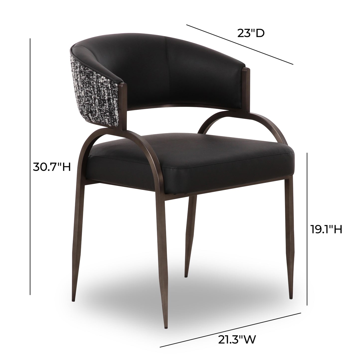 Tatum Vegan Leather 2 Tone Dining Chair by TOV D69331