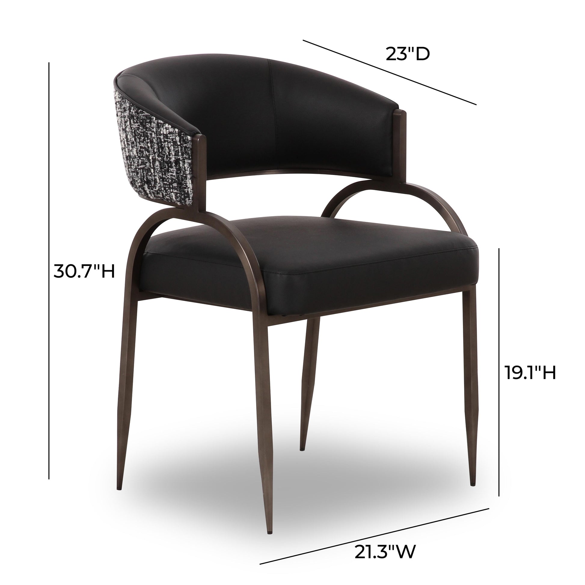 Tatum Vegan Leather 2 Tone Dining Chair by TOV D69331