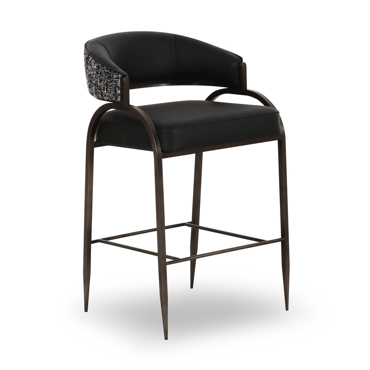 Tatum Black 2-Tone Performance Vegan Leather Counter Stool by TOV Furniture – photo 1 of 7