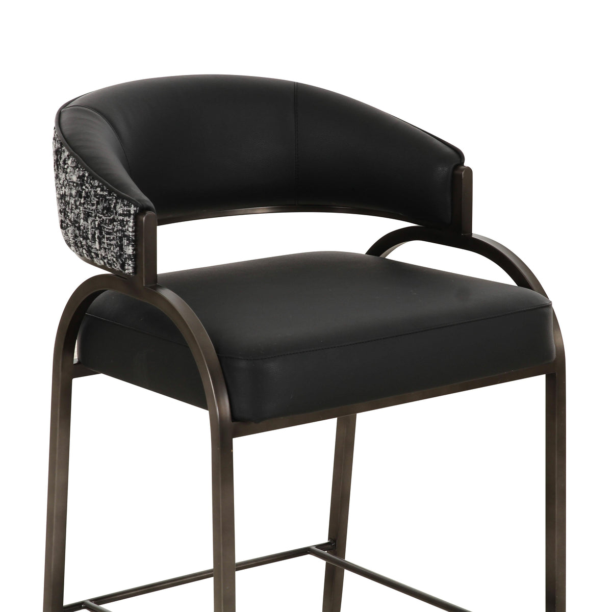 Tatum Black 2-Tone Performance Vegan Leather Counter Stool by TOV Furniture – photo 5 of 7