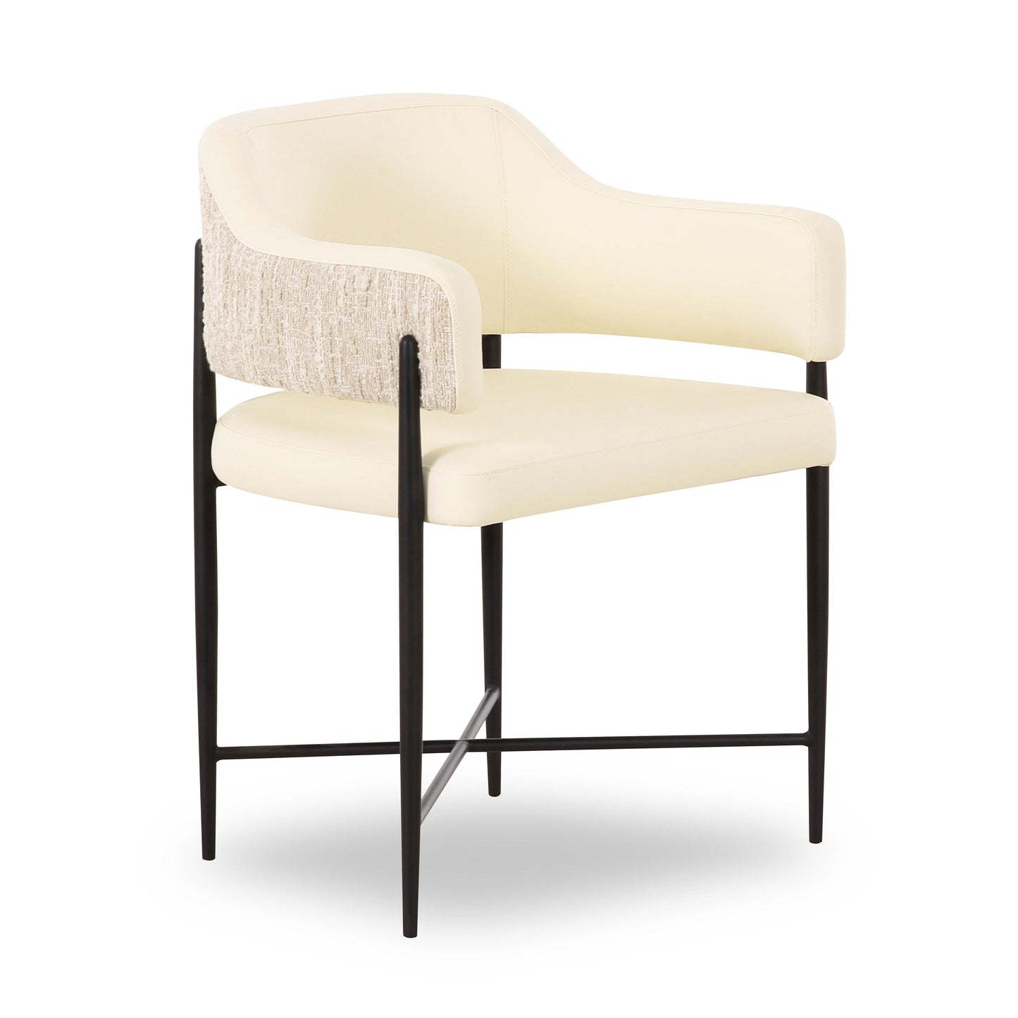 Sezanne 2-Tone Performance Vegan Leather Dining Chair Cream by Tov Furniture