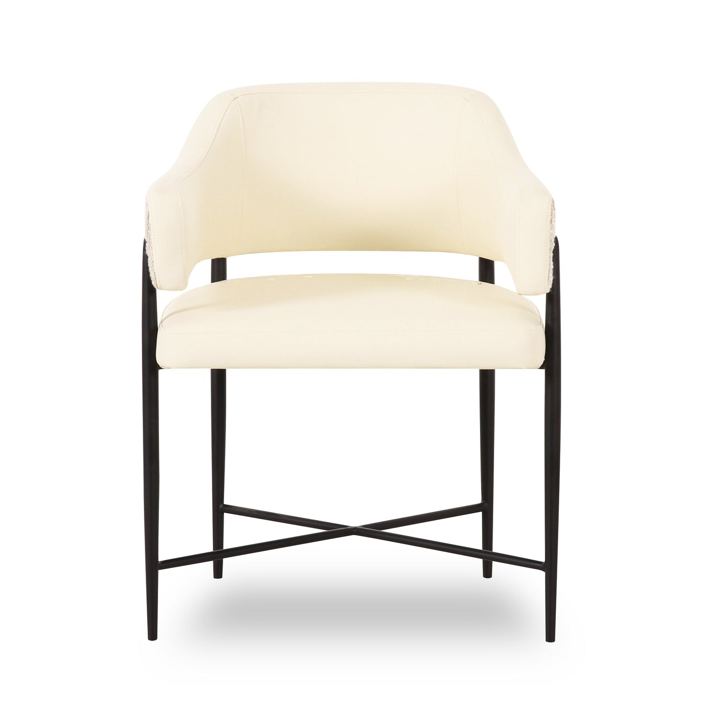 Sezanne 2-Tone Performance Vegan Leather Dining Chair Cream by Tov Furniture