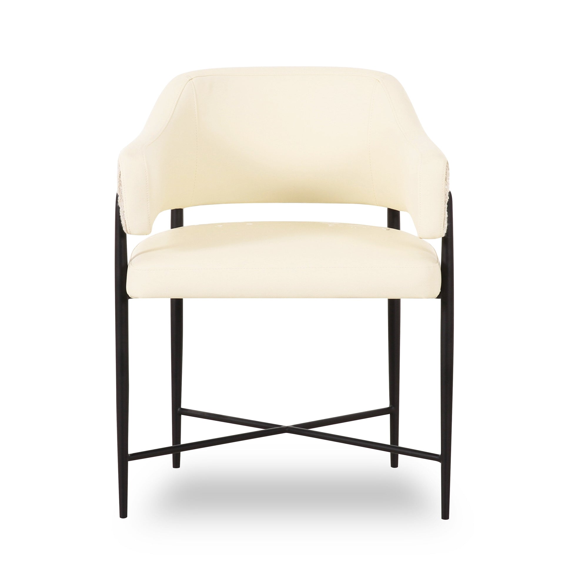 Sezanne 2-Tone Performance Vegan Leather Dining Chair Cream by Tov Furniture