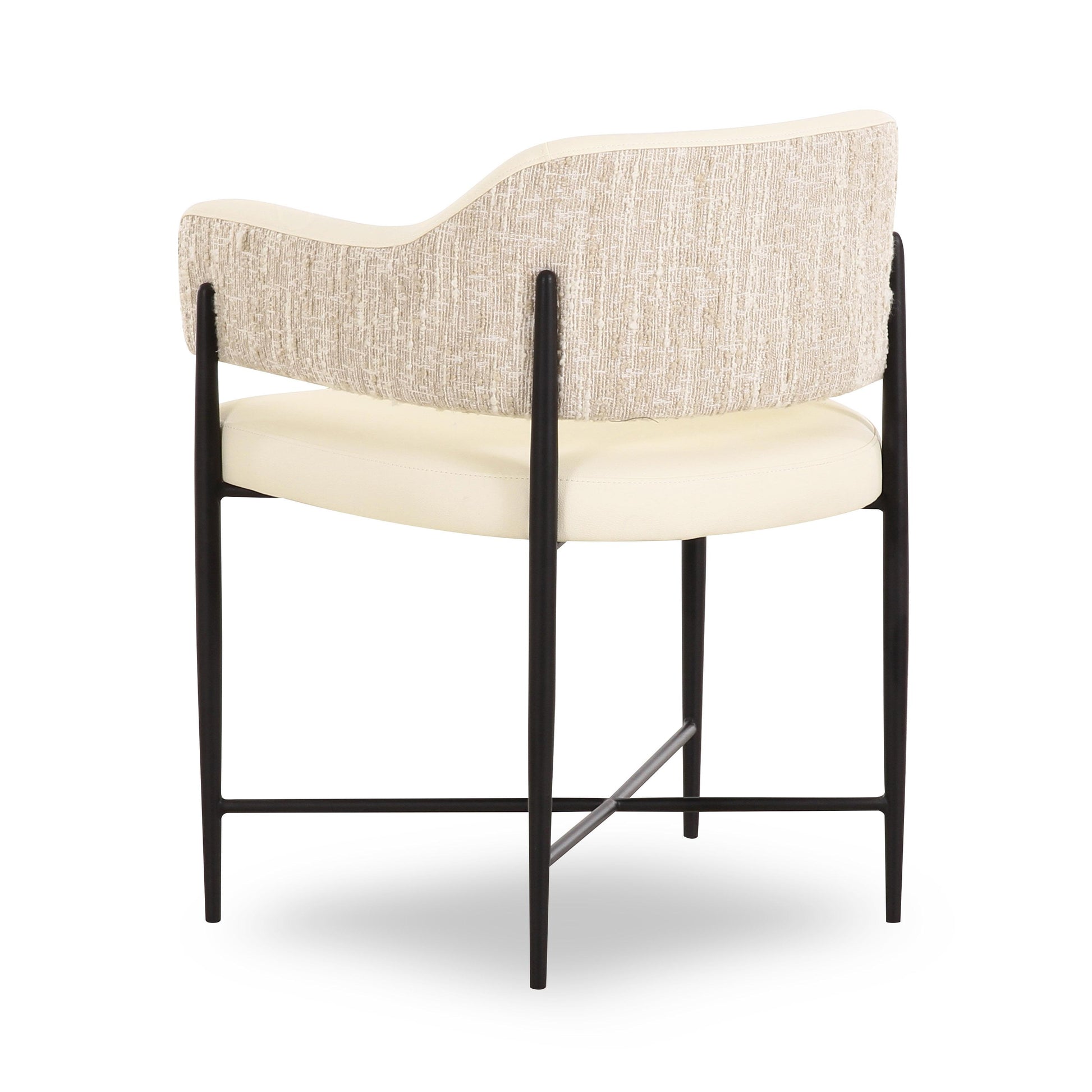 Sezanne 2-Tone Performance Vegan Leather Dining Chair Cream by Tov Furniture