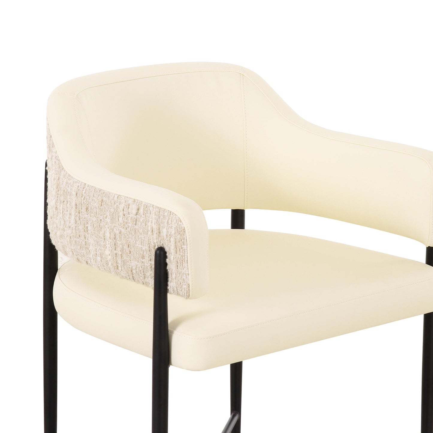 Sezanne 2-Tone Performance Vegan Leather Dining Chair Cream by Tov Furniture