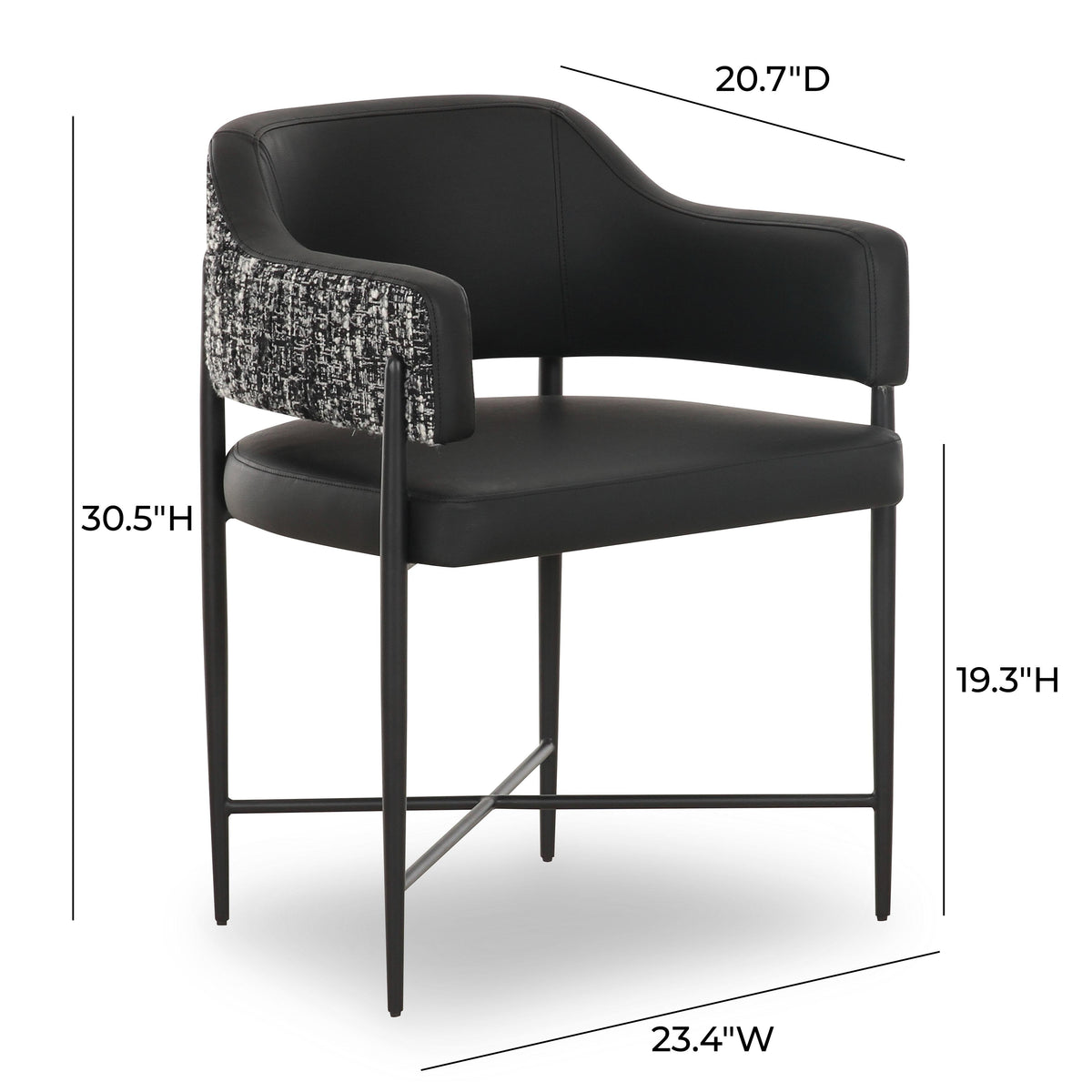 Sezanne Black 2-Tone Performance Vegan Leather Dining Chair by TOV Furniture – photo 6 of 7