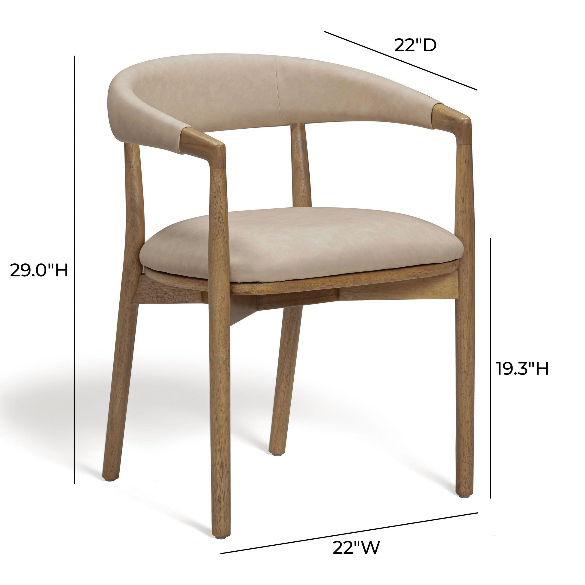 Vina Performance Vegan Leather Dining Chair Taupe by Tov Furniture