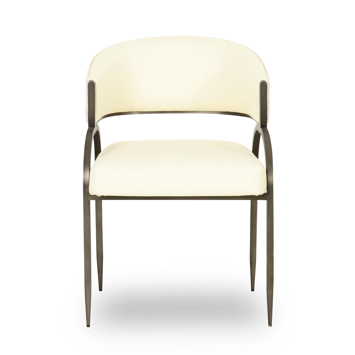 Tatum Cream 2-Tone Performance Vegan Leather and Jacquard Dining Chair by TOV Furniture – photo 3 of 8