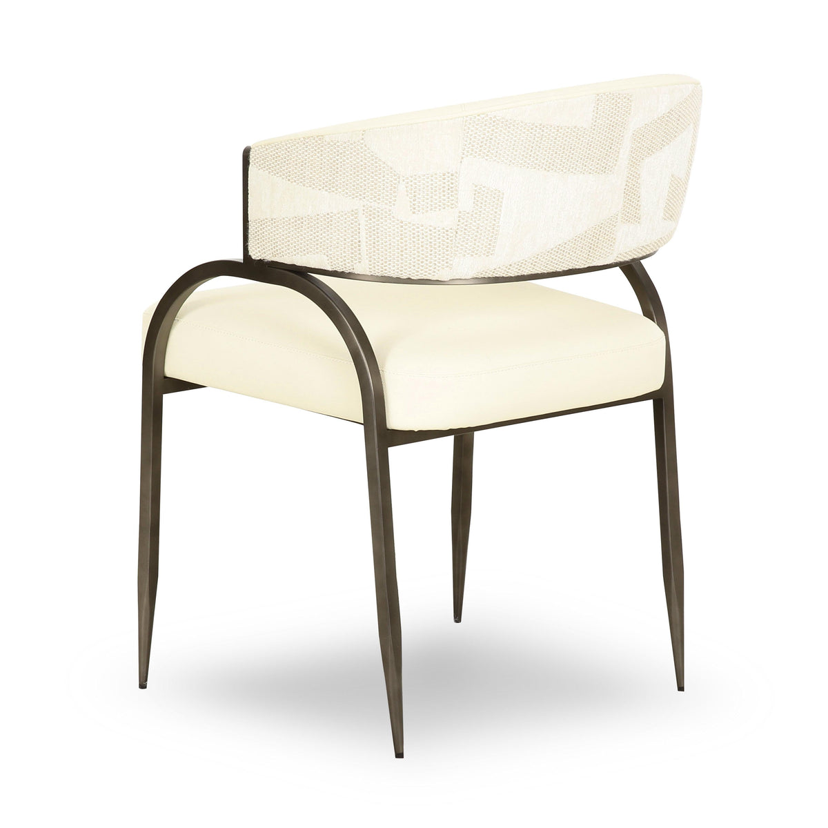 Tatum Cream 2-Tone Performance Vegan Leather and Jacquard Dining Chair by TOV Furniture – photo 4 of 8
