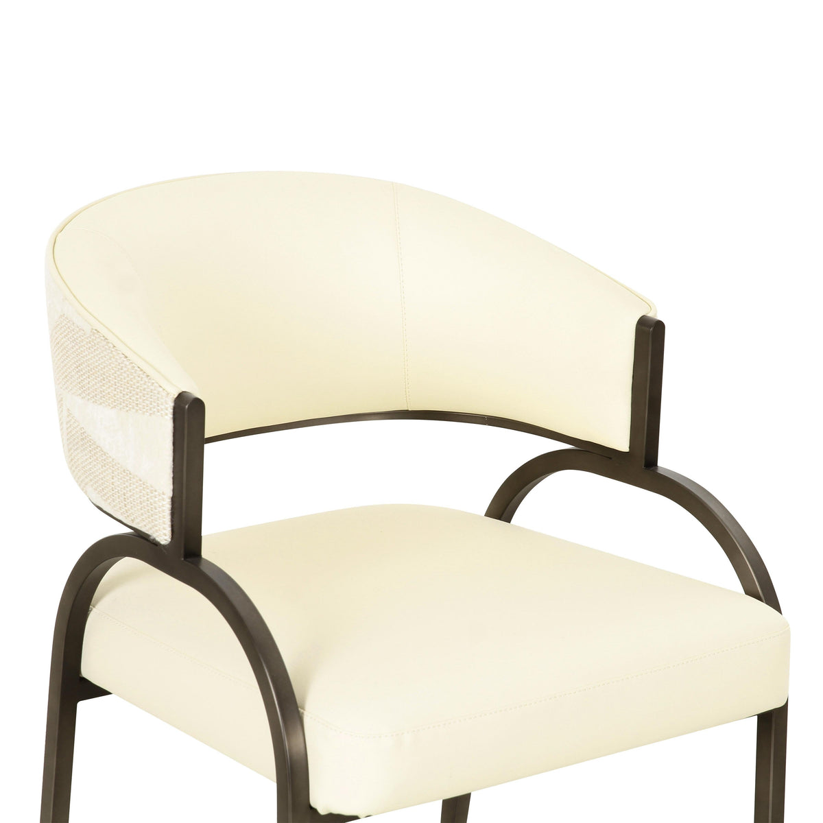 Tatum Cream 2-Tone Performance Vegan Leather and Jacquard Dining Chair by TOV Furniture – photo 5 of 8