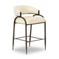 Tatum Cream Vegan Leather And 2 Tone Jacquard Counter Stool by TOV D69373