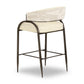 Tatum Cream Vegan Leather And 2 Tone Jacquard Counter Stool by TOV D69373