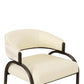Tatum Cream Vegan Leather And 2 Tone Jacquard Counter Stool by TOV D69373