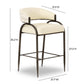 Tatum Cream Vegan Leather And 2 Tone Jacquard Counter Stool by TOV D69373
