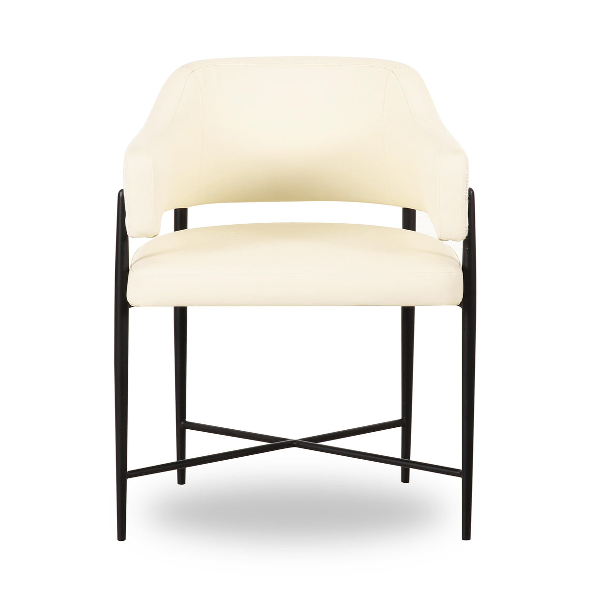 Sezanne Cream 2-Tone Performance Vegan Leather and Jacquard Dining Chair by TOV Furniture – photo 3 of 8