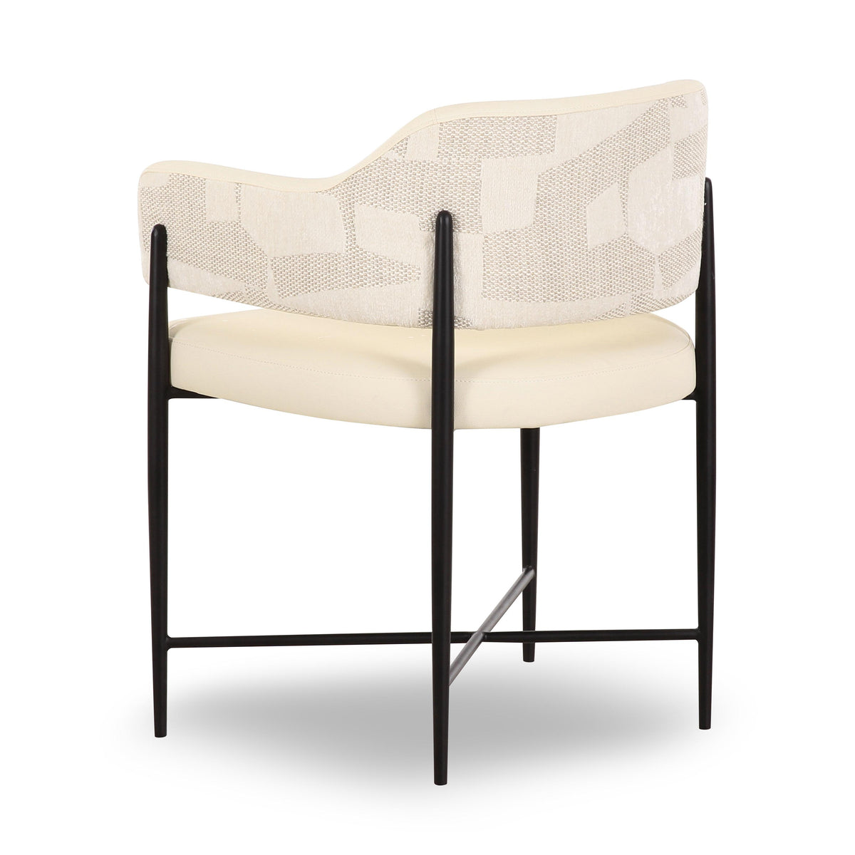 Sezanne Cream 2-Tone Performance Vegan Leather and Jacquard Dining Chair by TOV Furniture – photo 4 of 8