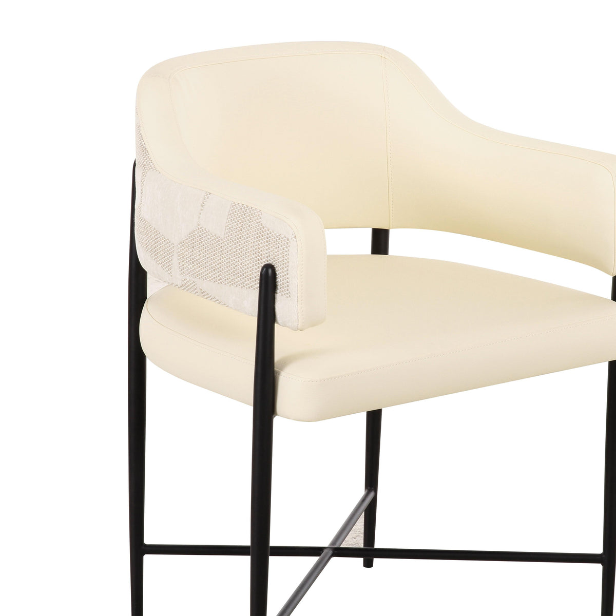 Sezanne Cream 2-Tone Performance Vegan Leather and Jacquard Dining Chair by TOV Furniture – photo 5 of 8