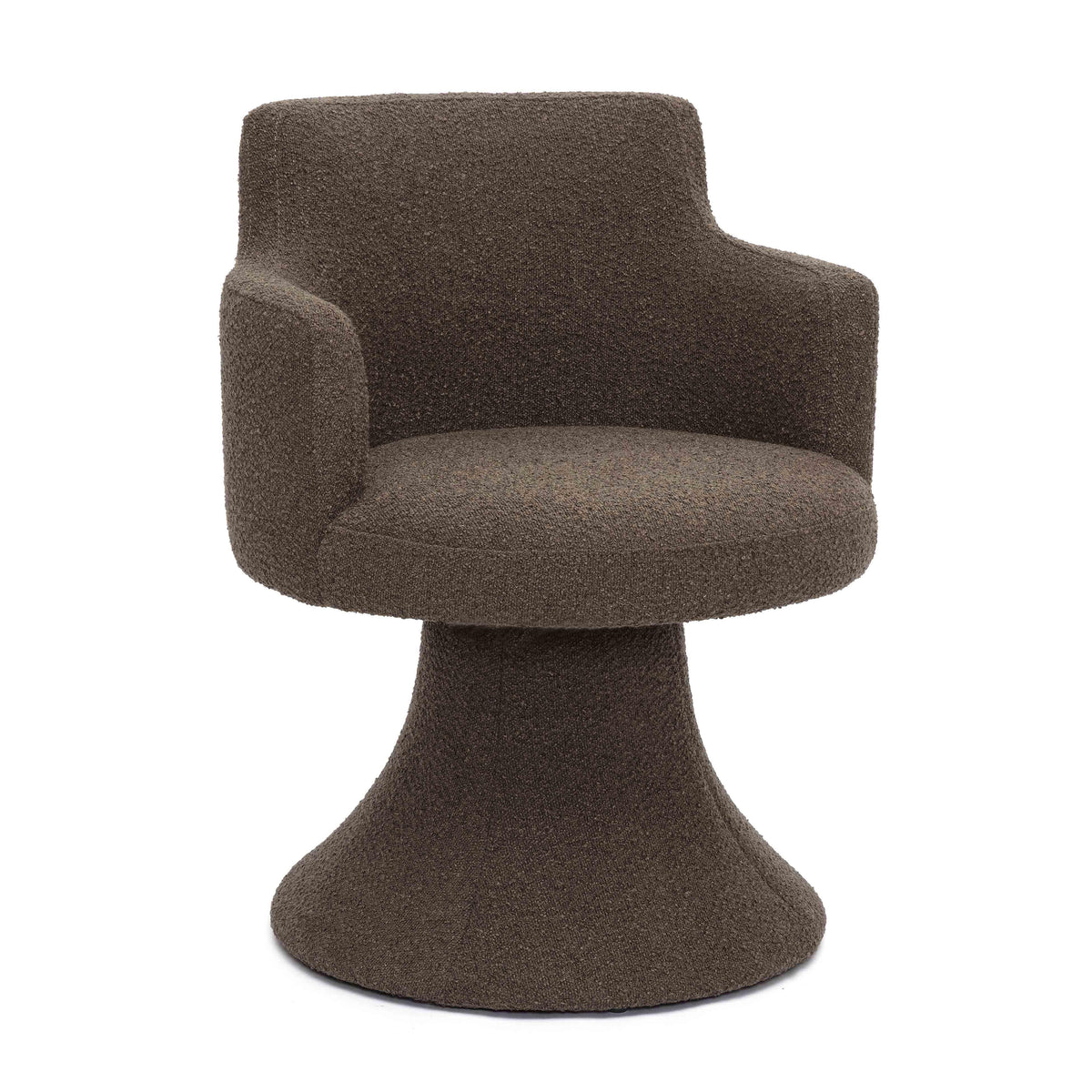 Jeffree Chocolate Brown Performance Boucle Swivel Dining Chair by TOV Furniture – photo 1 of 6